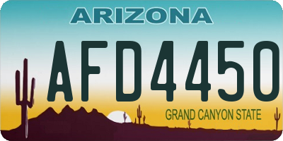 AZ license plate AFD4450