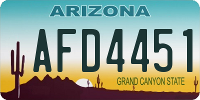 AZ license plate AFD4451