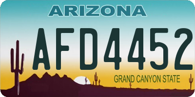 AZ license plate AFD4452