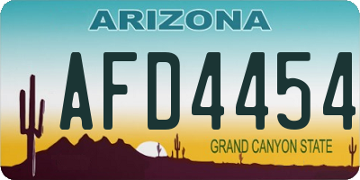 AZ license plate AFD4454