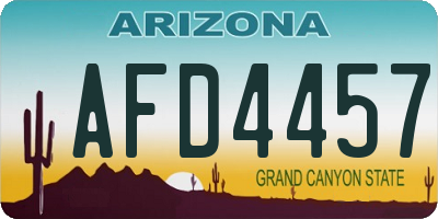 AZ license plate AFD4457