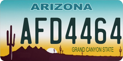 AZ license plate AFD4464