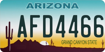 AZ license plate AFD4466