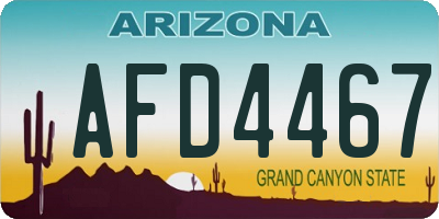AZ license plate AFD4467