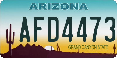 AZ license plate AFD4473