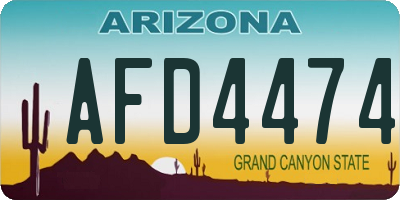 AZ license plate AFD4474