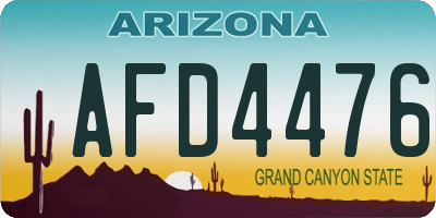 AZ license plate AFD4476