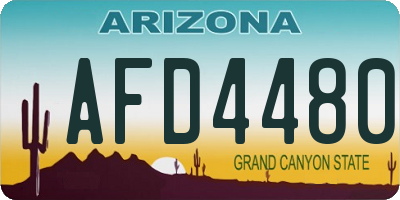 AZ license plate AFD4480
