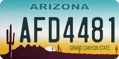 AZ license plate AFD4481