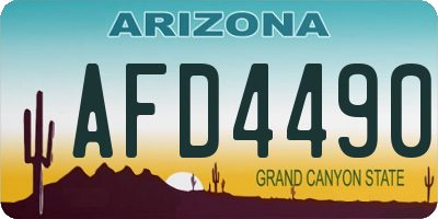 AZ license plate AFD4490
