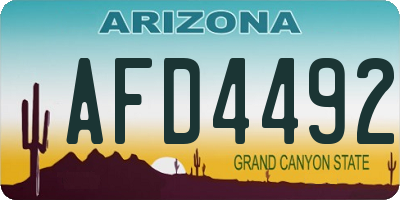 AZ license plate AFD4492