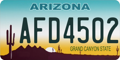 AZ license plate AFD4502