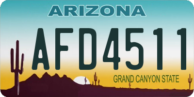AZ license plate AFD4511
