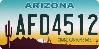 AZ license plate AFD4512