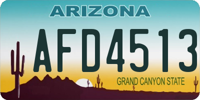 AZ license plate AFD4513