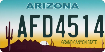AZ license plate AFD4514