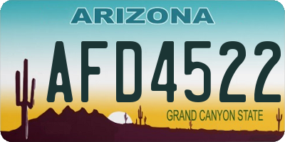 AZ license plate AFD4522