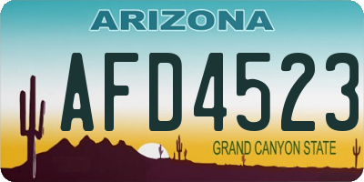 AZ license plate AFD4523
