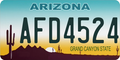 AZ license plate AFD4524