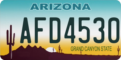 AZ license plate AFD4530