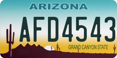 AZ license plate AFD4543