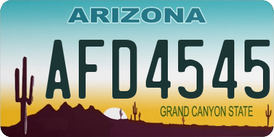 AZ license plate AFD4545