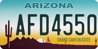 AZ license plate AFD4550