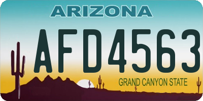 AZ license plate AFD4563