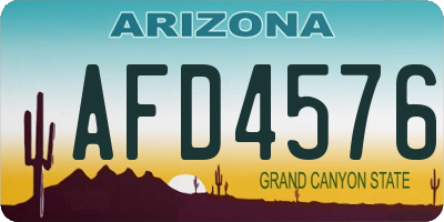 AZ license plate AFD4576
