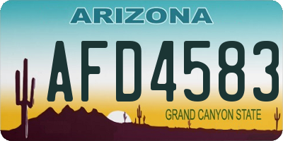 AZ license plate AFD4583