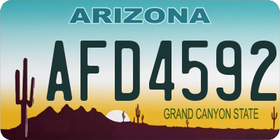 AZ license plate AFD4592