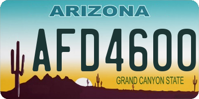 AZ license plate AFD4600