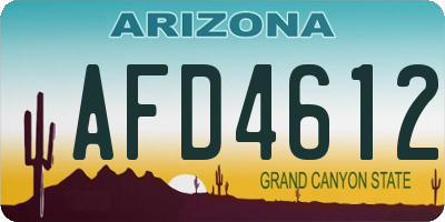 AZ license plate AFD4612