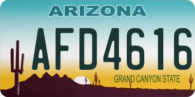 AZ license plate AFD4616