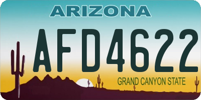 AZ license plate AFD4622