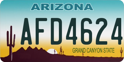 AZ license plate AFD4624