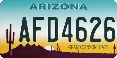 AZ license plate AFD4626