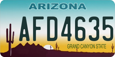 AZ license plate AFD4635