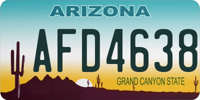 AZ license plate AFD4638