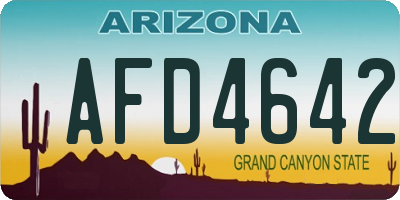 AZ license plate AFD4642