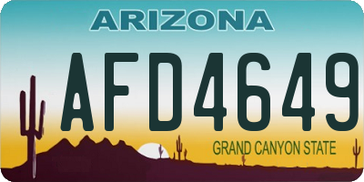 AZ license plate AFD4649