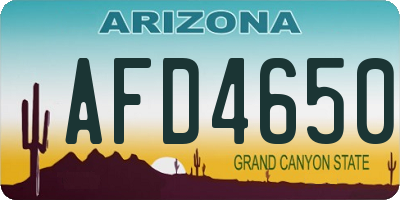 AZ license plate AFD4650