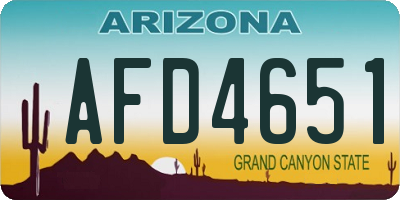 AZ license plate AFD4651
