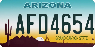 AZ license plate AFD4654