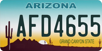 AZ license plate AFD4655