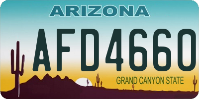 AZ license plate AFD4660