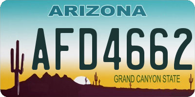 AZ license plate AFD4662