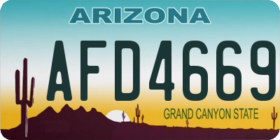 AZ license plate AFD4669