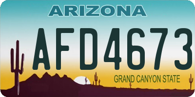 AZ license plate AFD4673