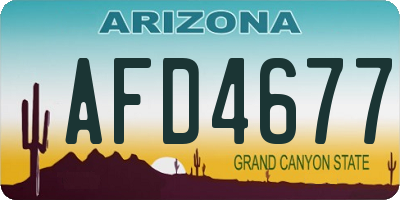 AZ license plate AFD4677